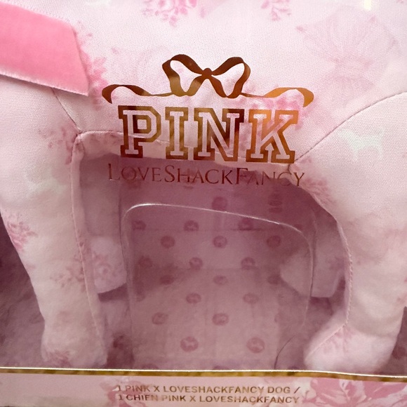 Victoria’s Secret/LOVE SHACK FANCY Pink Dog Plush in Gift Box - Picture 2 of 3